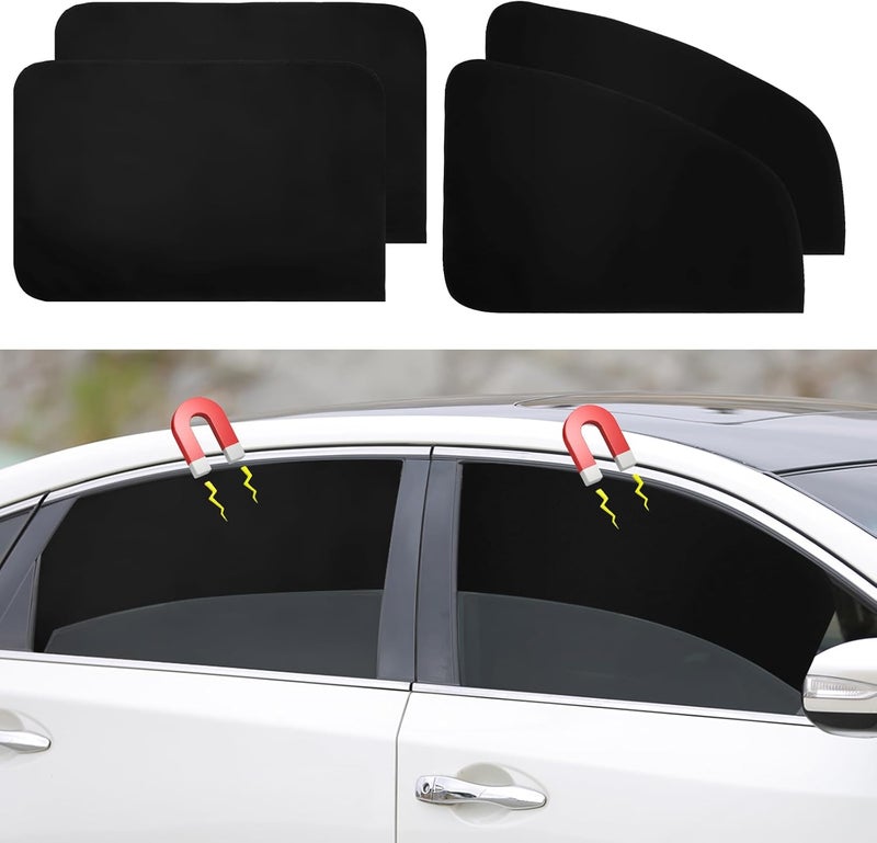 Ovege Car Window Shades Magnetic 4pcs-Blackout Side Window Shade for Baby in Car Privacy Curtain UV Protection - Image 1